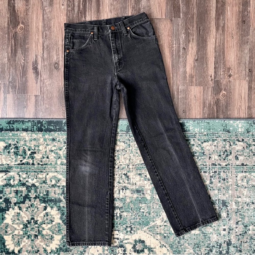 Vintage Wrangler Black Jeans Denim Pants Sz 29 x 30 Retro Cowboy Western - Picture 13 of 14